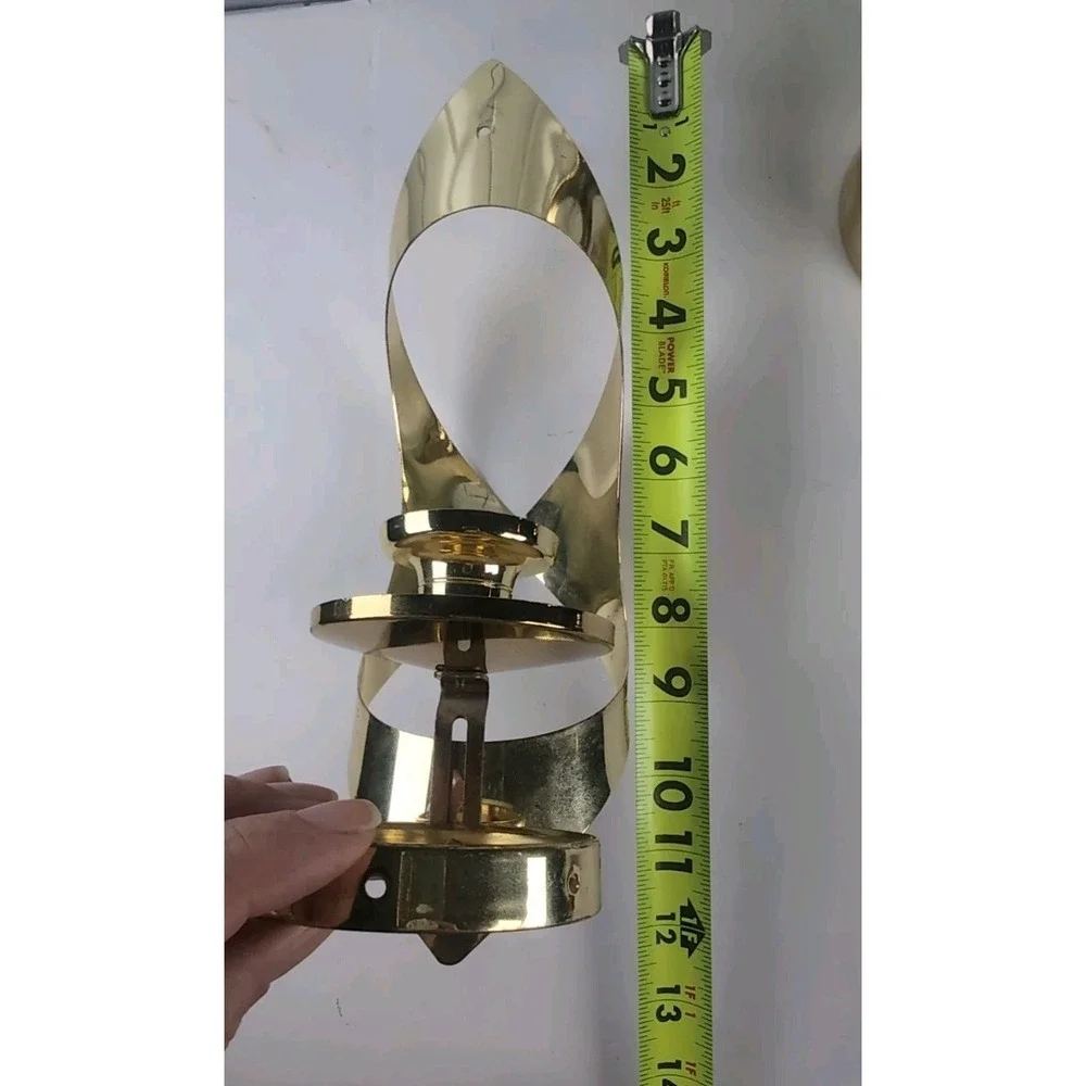 Vintage Mascot 3-piece Gold Tone Brass/Metal Wall Mount Sconces & Centerpiece